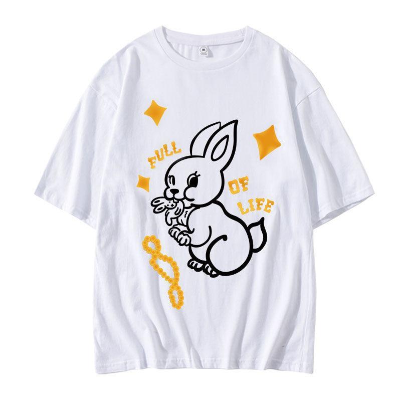 NEWJEANS Tシャツ 100%コットン (ブラック/ホワイト)