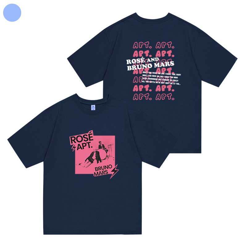 ロゼ(BLACKPINK)とブルーノ・マーズ APT Tシャツ 100%コットン