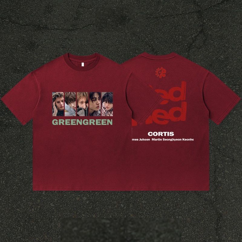 CORTIS Tシャツ グリーン 100%コットン