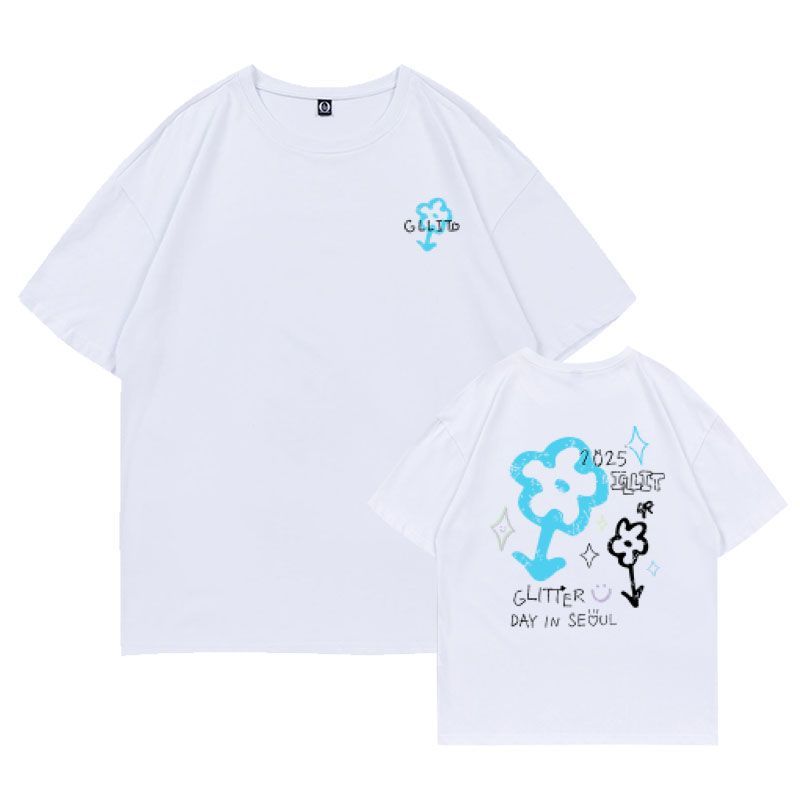 ILLIT グリッターデイ Tシャツ 100%コットン