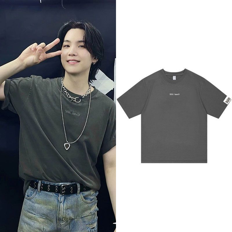 Tシャツ SUGA D'DAY AGUST D 綿100％（黒とグレー）