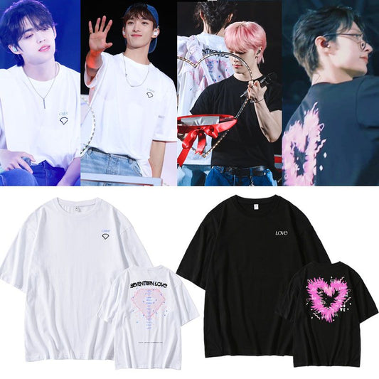 SEVENTEEN グッズ ラブ Tシャツ 100% コットン