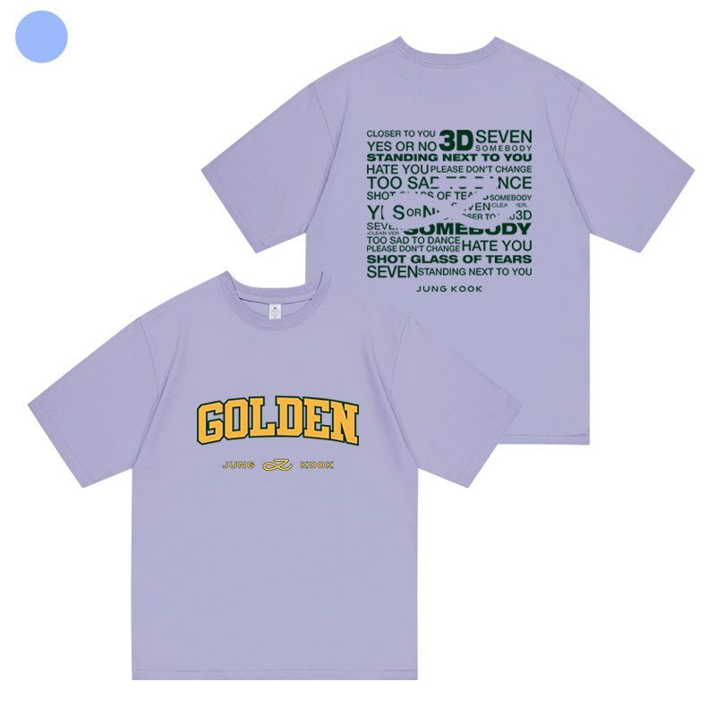 JUNGKOOK GOLDEN Tシャツ コットン100%（各種色）