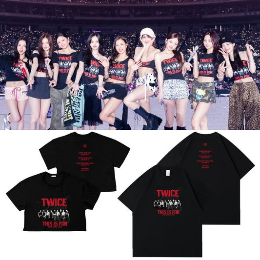 TWICE Tシャツ・クロップド丈向け 綿100％