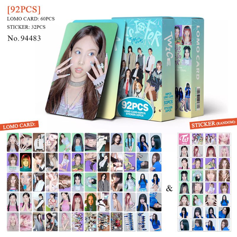 フォトカード TWICE こちらは92枚セットです（フォトカード60枚＋ステッカー32枚）