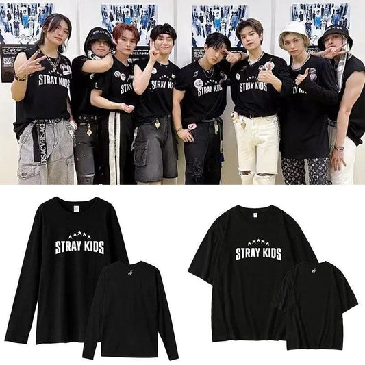 Stray Kids 長袖Tシャツとシャツ 100%コットン