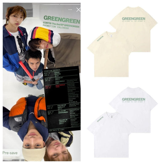CORTIS Tシャツ グリーン 100%コットン