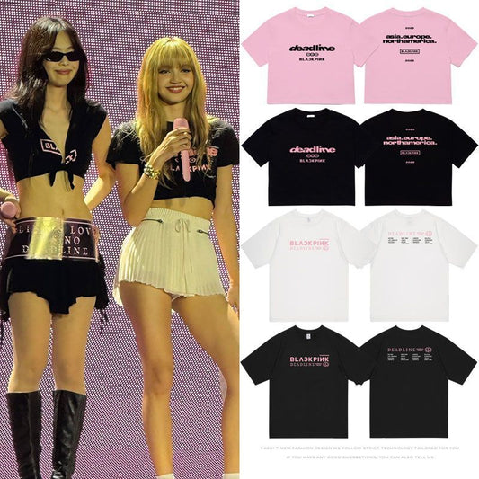 BLACKPINK DEADLINE Tシャツ/クロップド丈 100%コットン