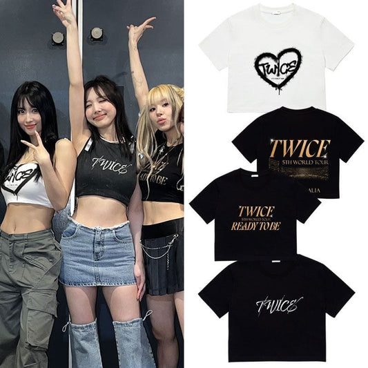TWICE READY TO BE クロップドTシャツ 100%コットン