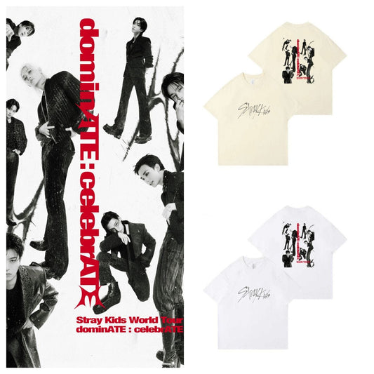 Stray Kidsが席巻：記念Tシャツ 綿100%