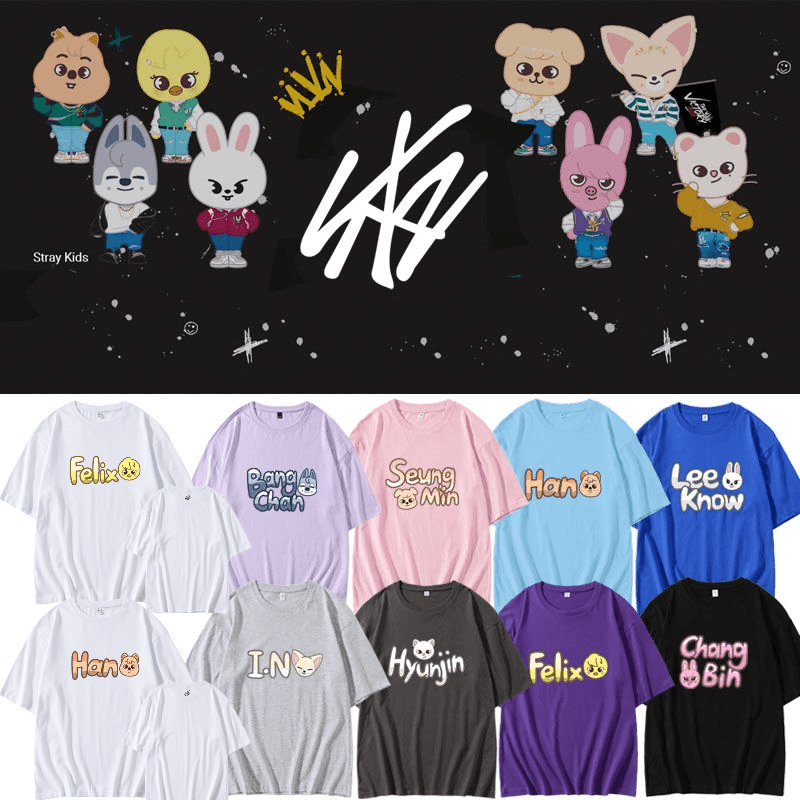 Stray Kids SKZOO 100%コットンTシャツ（全メンバー）