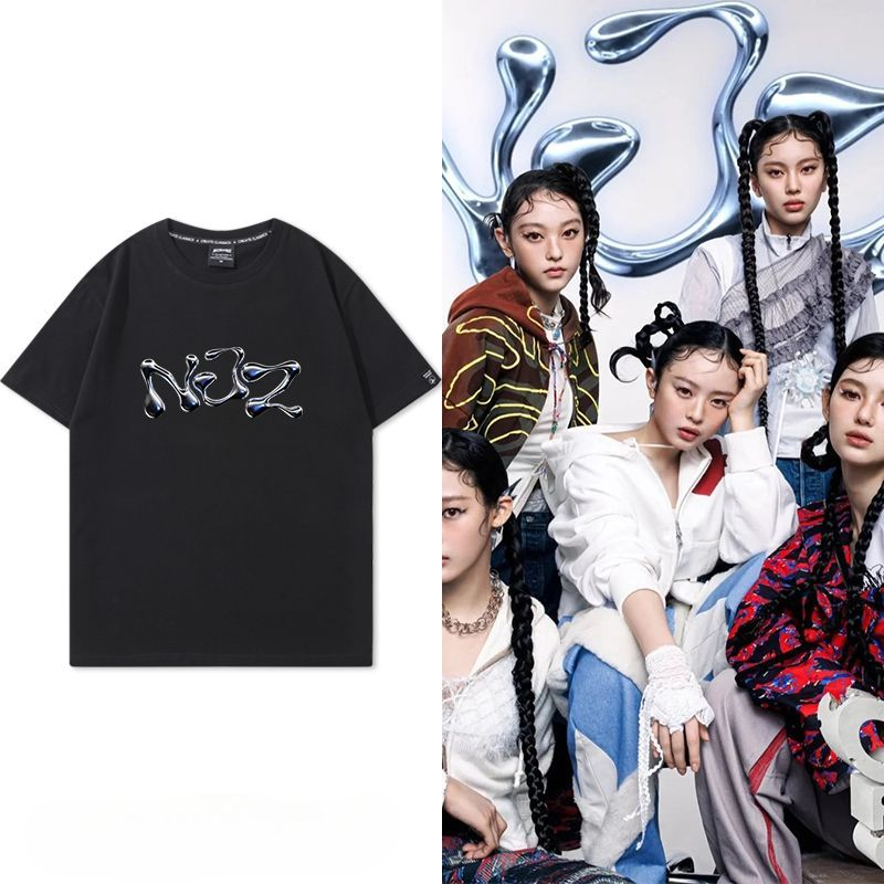 NJZ (NEWJEANS) Tシャツ 100%コットン (4色展開)