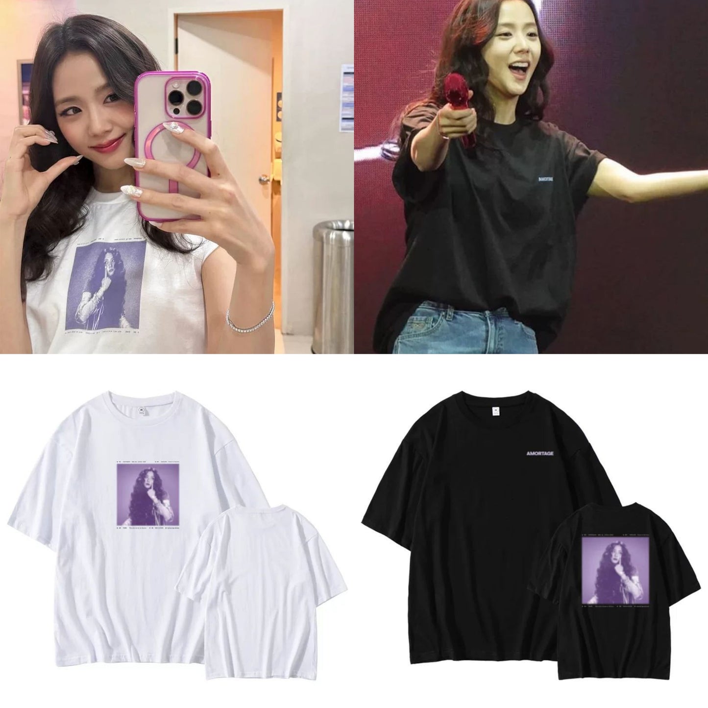 JISOO Tシャツ (BLACKPINK) 100%コットン