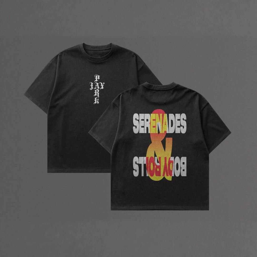 JAYPARK  LNGSHOT SERENADES & BODY ROLLS T-SHIRT 100% COTTON